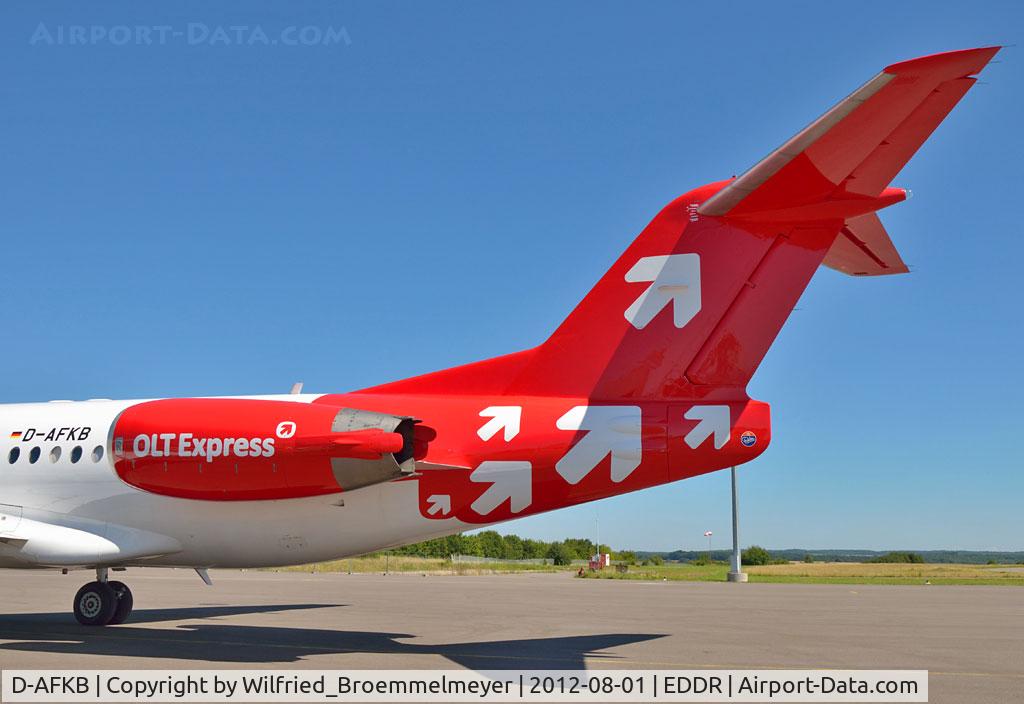 D-AFKB, 1994 Fokker 100 (F-28-0100) C/N 11527, In OLT Express Germany c/s.