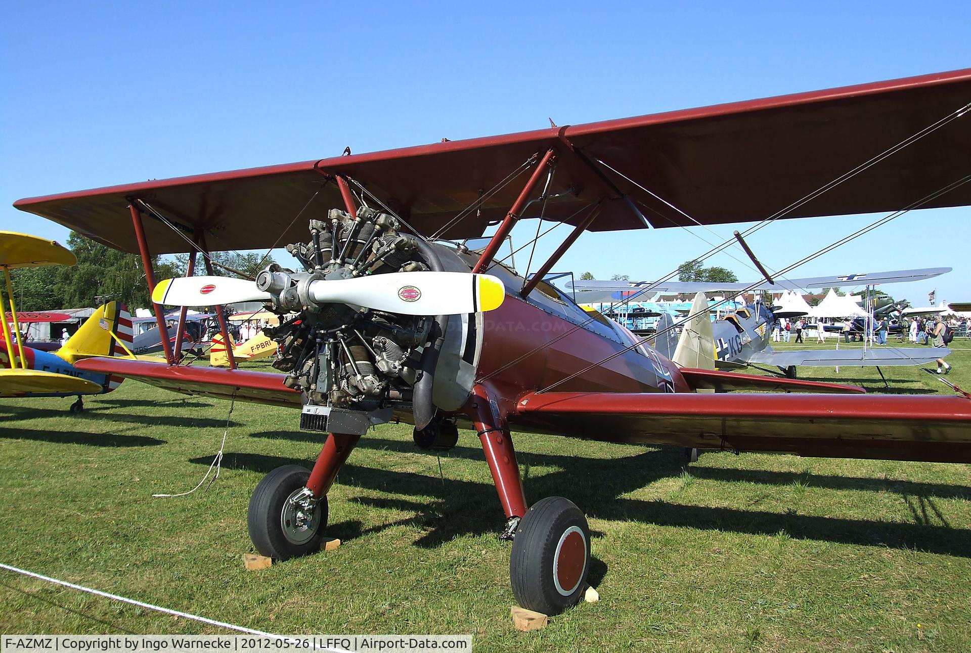 F-AZMZ, Boeing E75 C/N 75.SA.98, Stearman E75 (partly altered with longer upper wing - probably for movie purposes) at the Meeting Aerien 2012, La-Ferte-Alais