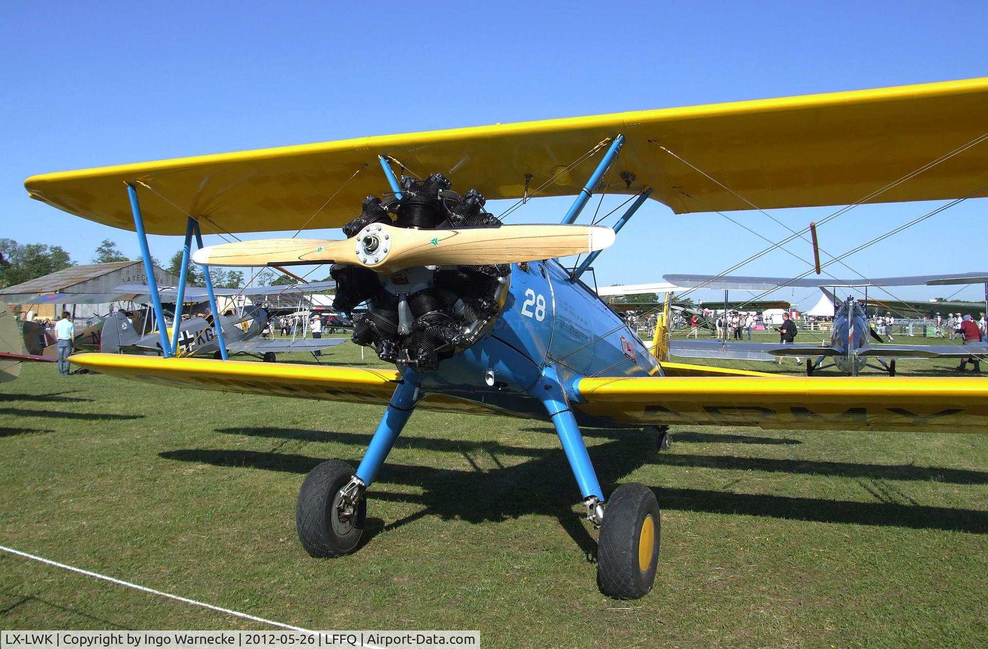 LX-LWK, Boeing PT-17 Kaydet (A75N1) C/N 273, Boeing Stearman PT-17 at the Meeting Aerien 2012, La-Ferte-Alais