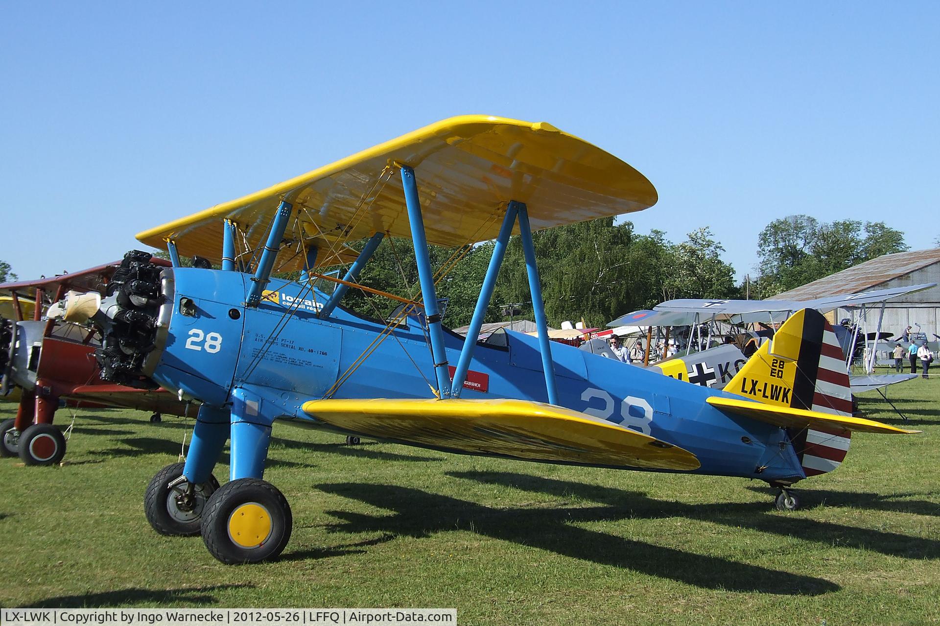 LX-LWK, Boeing PT-17 Kaydet (A75N1) C/N 273, Boeing Stearman PT-17 at the Meeting Aerien 2012, La-Ferte-Alais