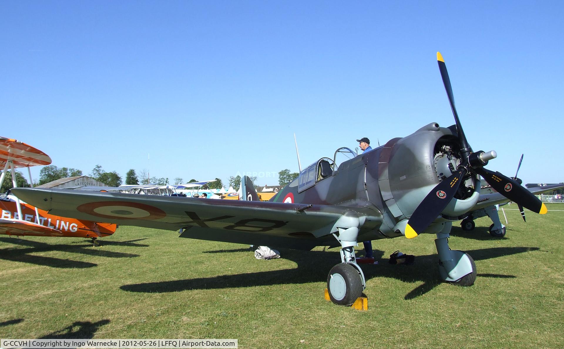 G-CCVH, 1939 Curtiss H-75A-1 C/N 12881, Curtiss H-75A-1 Hawk at the Meeting Aerien 2012, La-Ferte-Alais