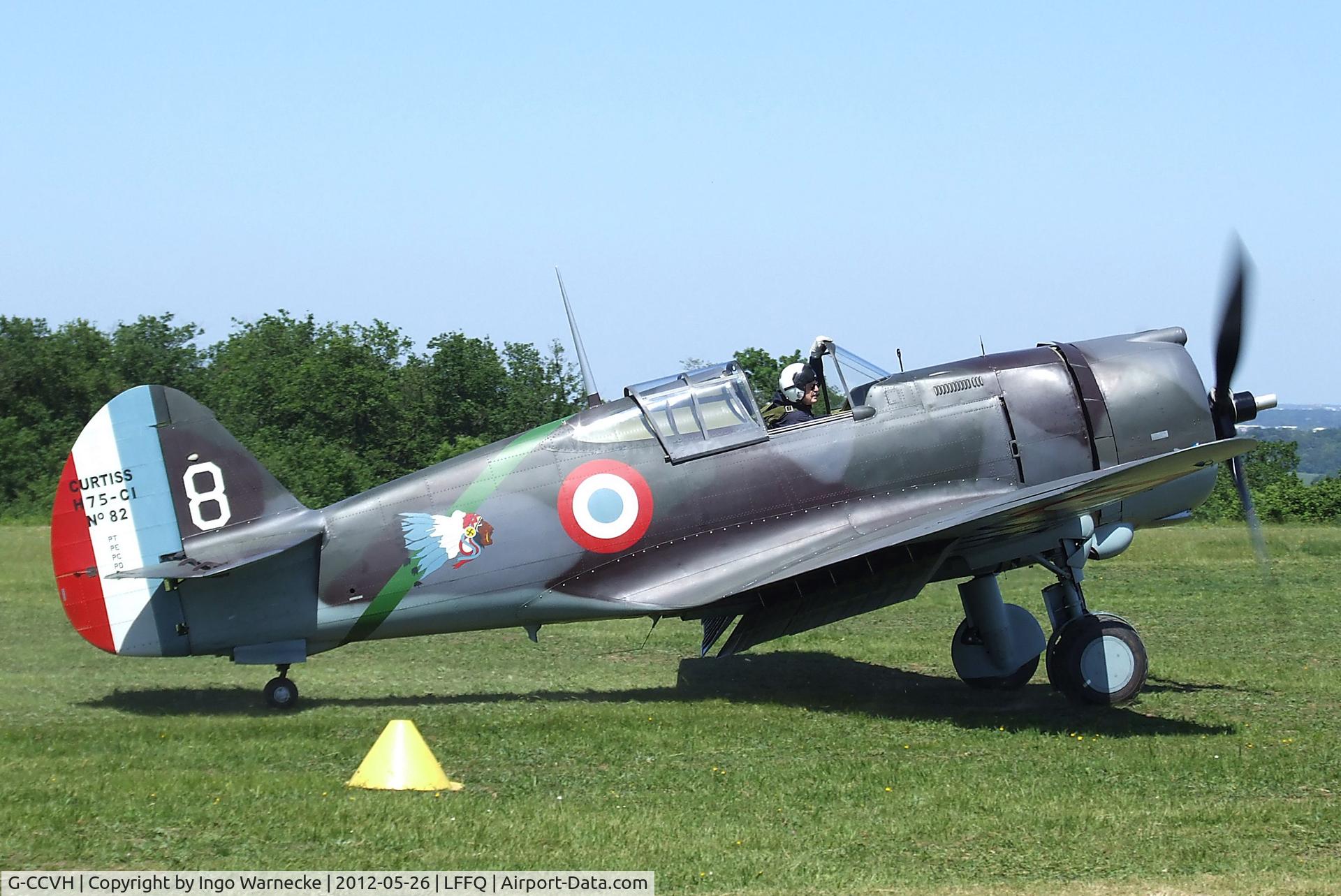 G-CCVH, 1939 Curtiss H-75A-1 C/N 12881, Curtiss H-75A-1 Hawk at the Meeting Aerien 2012, La-Ferte-Alais