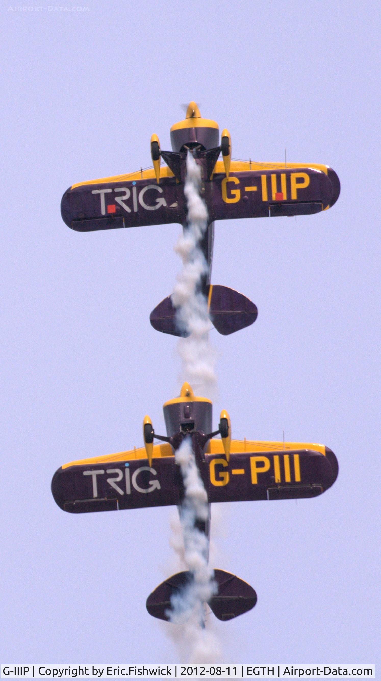 G-IIIP, 1984 Pitts S-1D Special C/N PFA 009-10195, TRIG Aerobatic Team at Shuttleworth Sunset Air Display, August 2012