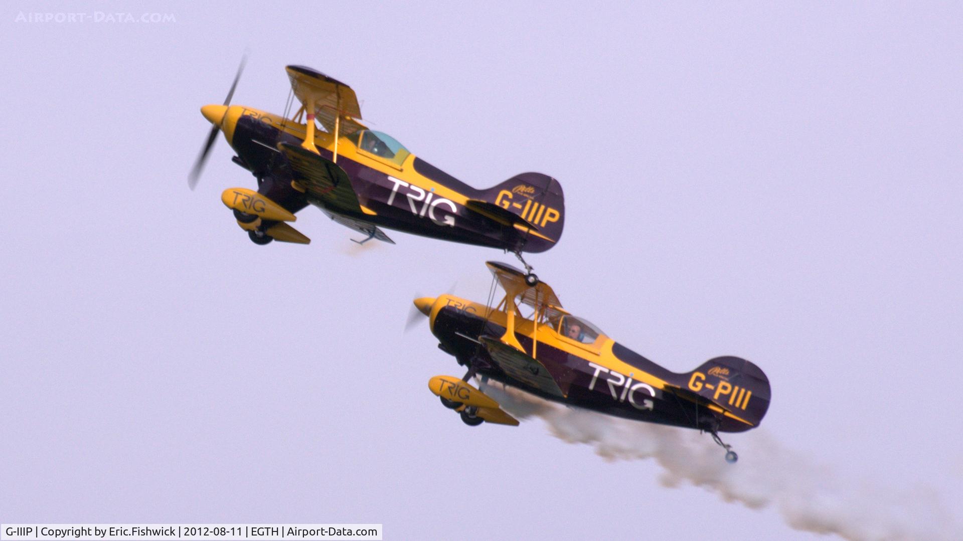 G-IIIP, 1984 Pitts S-1D Special C/N PFA 009-10195, 45. TRIG Aerobatic Team at Shuttleworth Sunset Air Display, August 2012
