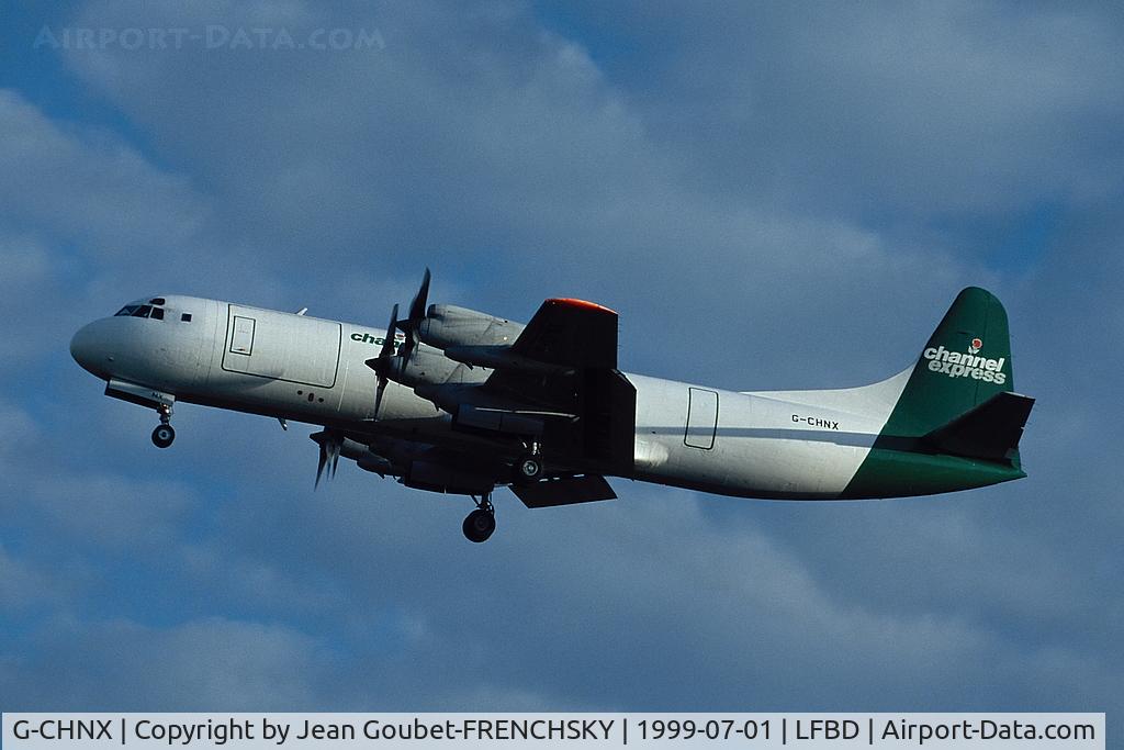 G-CHNX, 1959 Lockheed L-188A(F) Electra C/N 1068, Channel Express take off 23