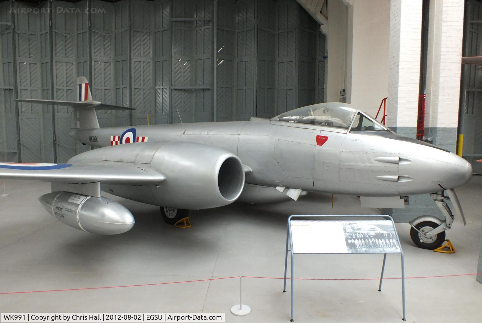 WK991, Gloster Meteor F.8 C/N Not found Wk991, In 56 Sqn colours preserved at the Imperial War Museum, Duxford