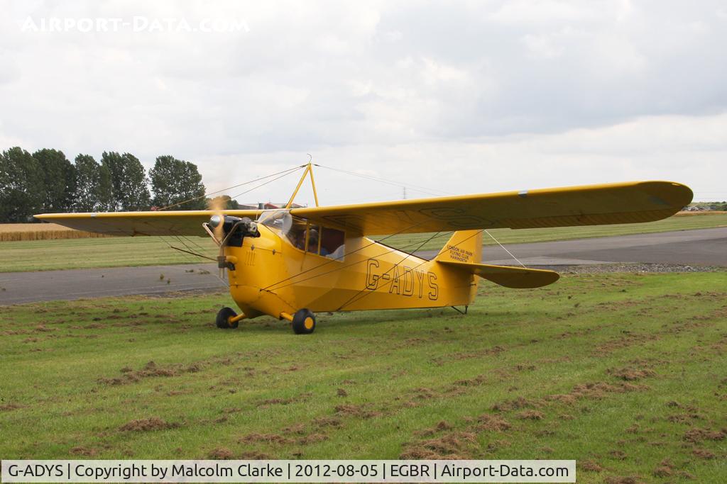 G-ADYS, 1935 Aeronca C-3 C/N A-600, Aeronca C3 at The Real Aeroplane Company's Summer Madness Fly-In, Breighton Airfield, August 2012.