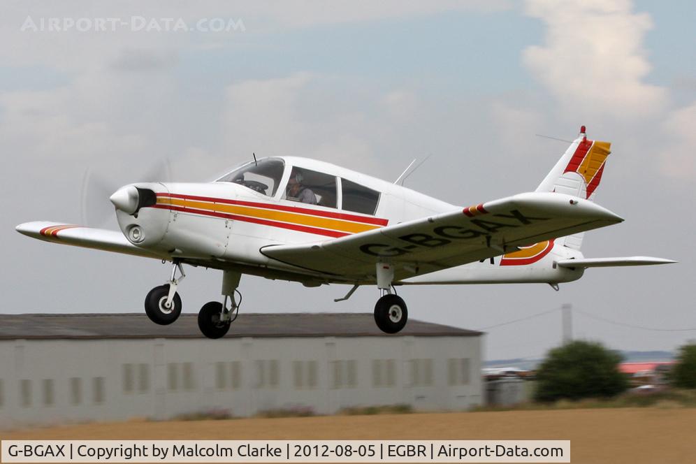 G-BGAX, 1973 Piper PA-28-140 Cherokee C/N 28-7325409, Piper PA-28-140 Cherokee at The Real Aeroplane Club's Summer Madness Fly-In, Breighton Airfield, August 2012.