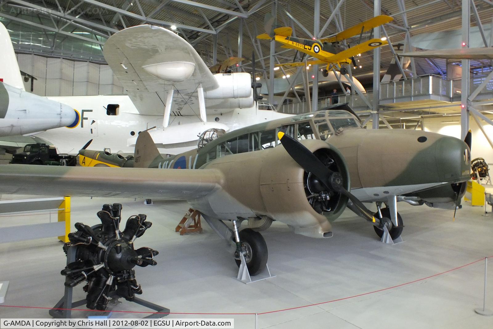 G-AMDA, Avro 652A Anson 1 C/N N4877, displayed inside the AirSpace hangar, Duxford