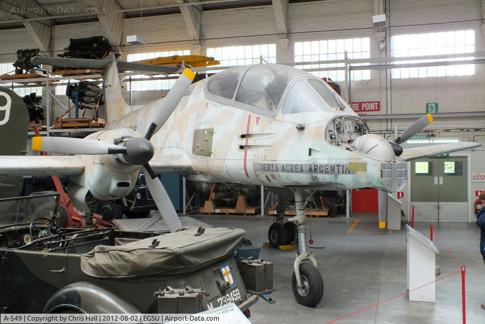 A-549, FMA IA-58A Pucará C/N 050, One of the Argentinian Air Force aircraft captured  during the Falklands conflict, later flown in the UK with the RAF reg. no. ZD487