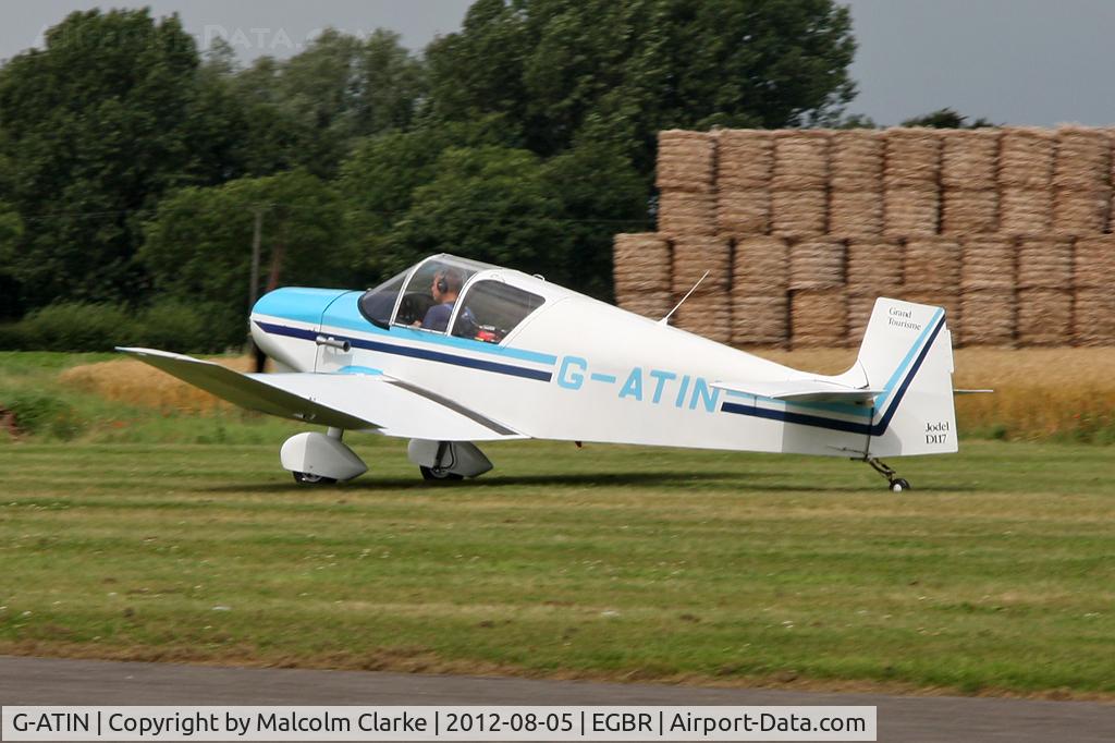 G-ATIN, 1956 SAN Jodel D-117 C/N 437, Jodel D-117 at The Real Aeroplane Club's Summer Madness Fly-In, Breighton Airfield, August 2012.