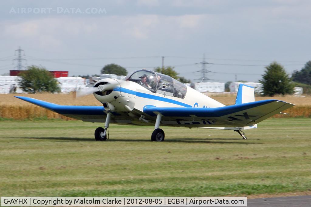 G-AYHX, 1958 SAN Jodel D-117A C/N 903, Jodel D-117A at The Real Aeroplane Club's Summer Madness Fly-In, Breighton Airfield, August 2012.