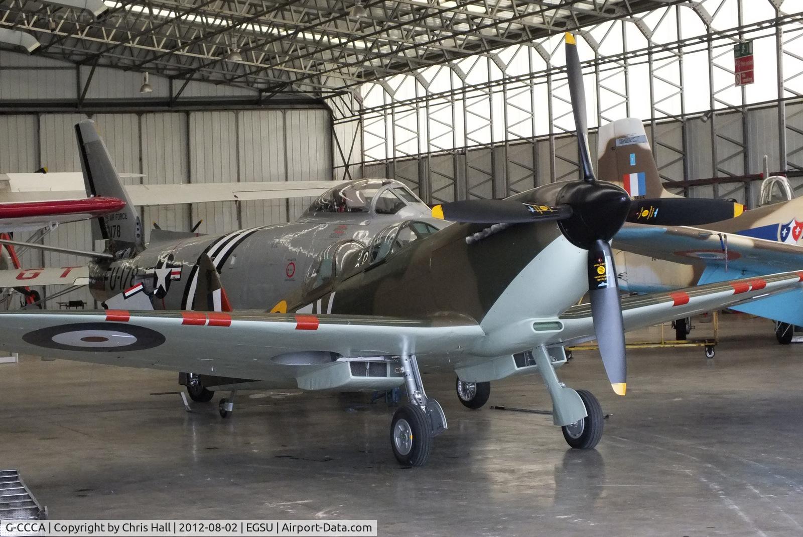 G-CCCA, 1944 Supermarine 509 Spitfire TR.IXc C/N CBAF.9590, Painted to represent Spitfire X4474 of Duxford’s 19 Squadron.