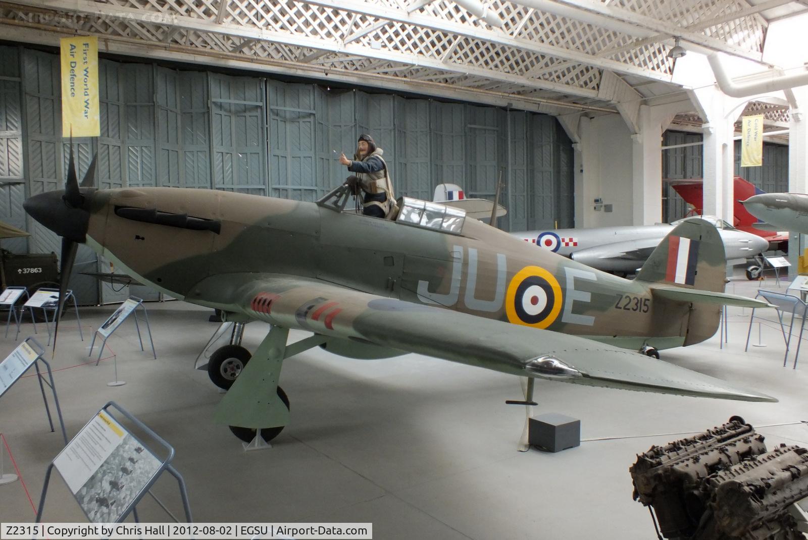 Z2315, Hawker Hurricane IIB C/N Not found Z2315, One of more than 2500 Hurricanes that were supplied to the Soviet Union during WWII. Its wreckage was recovered from its crash landing site and restored to represent Z2315 of the RAF No 111 Sqn