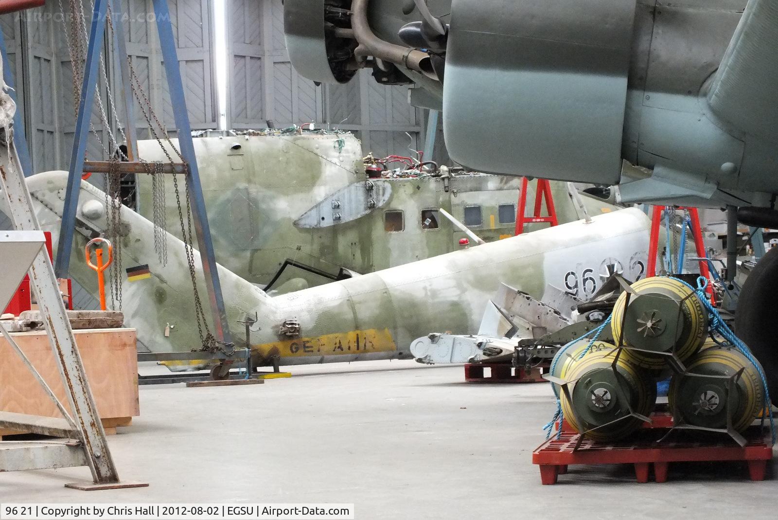 96 21, Mil Mi-24D Hind C/N B4002, Former East German Mil Mi-24 Hind D 406 at the back of hangar 5 at Duxford