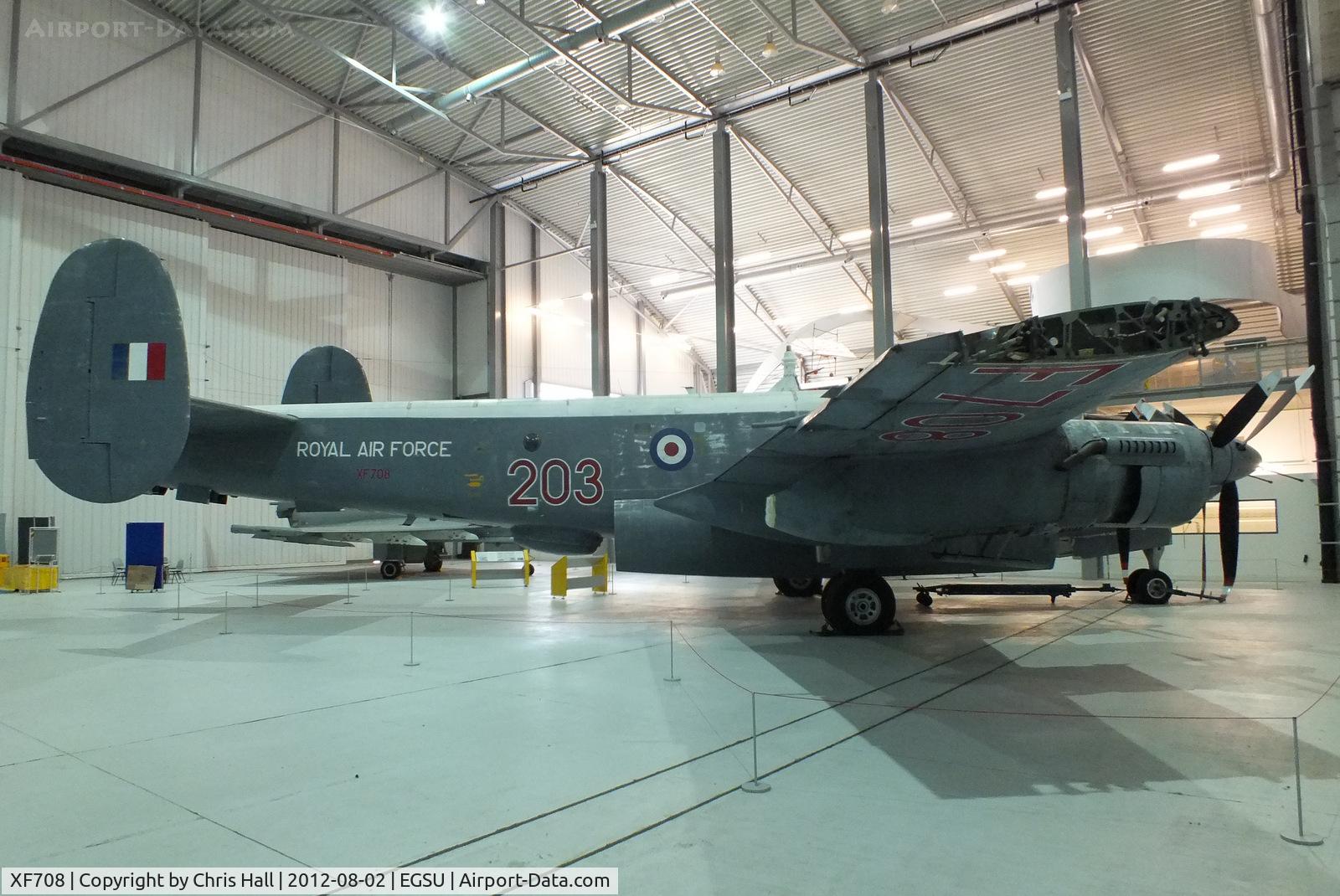 XF708, Avro 716 Shackleton MR.3/3 C/N Not found XF708, Preserved at the IWM Duxford in 203 Squadron markings