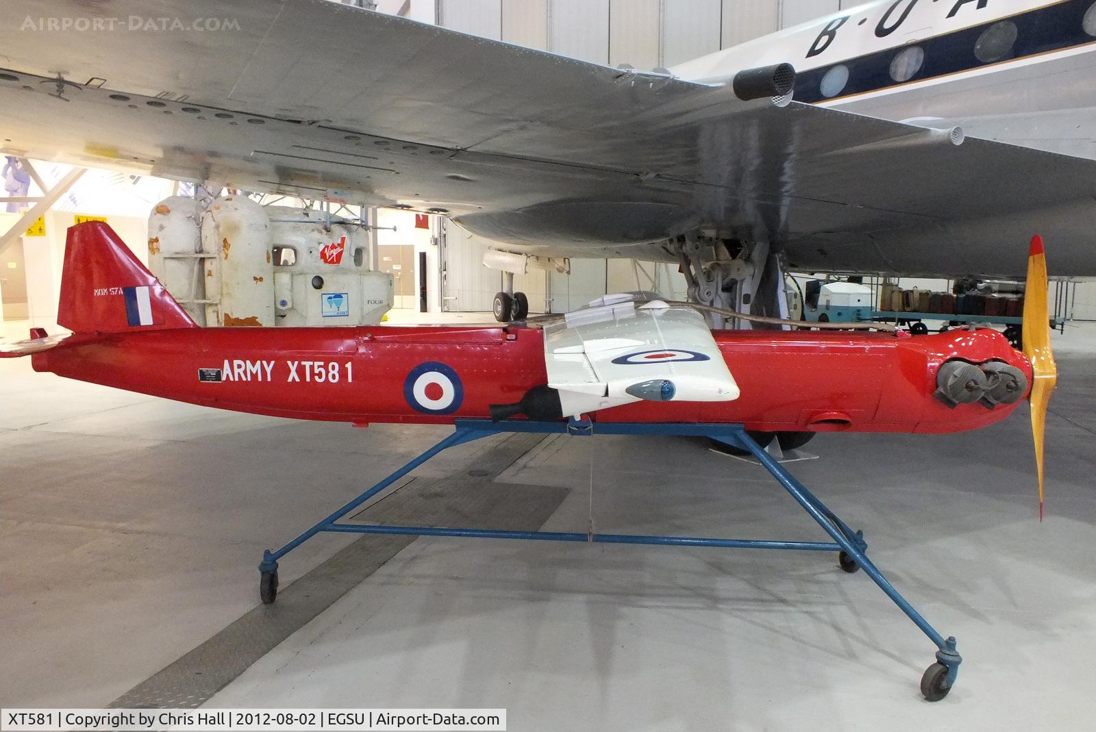 XT581, Northrop MQM-57A Shelduck D1 C/N Not found XT581, Photographic reconnaissance drone used by the British Army in the early 1960's, On display inside the AirSpace hangar, Duxford.