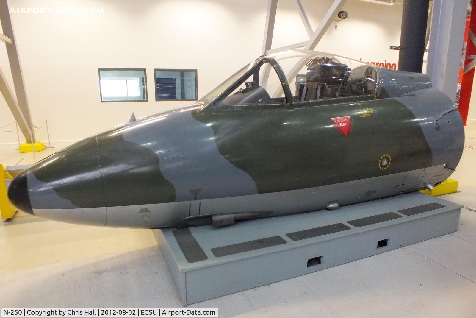 N-250, Hawker Hunter F.6 C/N 8920, nose-section of former Royal Netherlands Air Force Hawker Hunter F.6 displayed in the AirSpace hangar