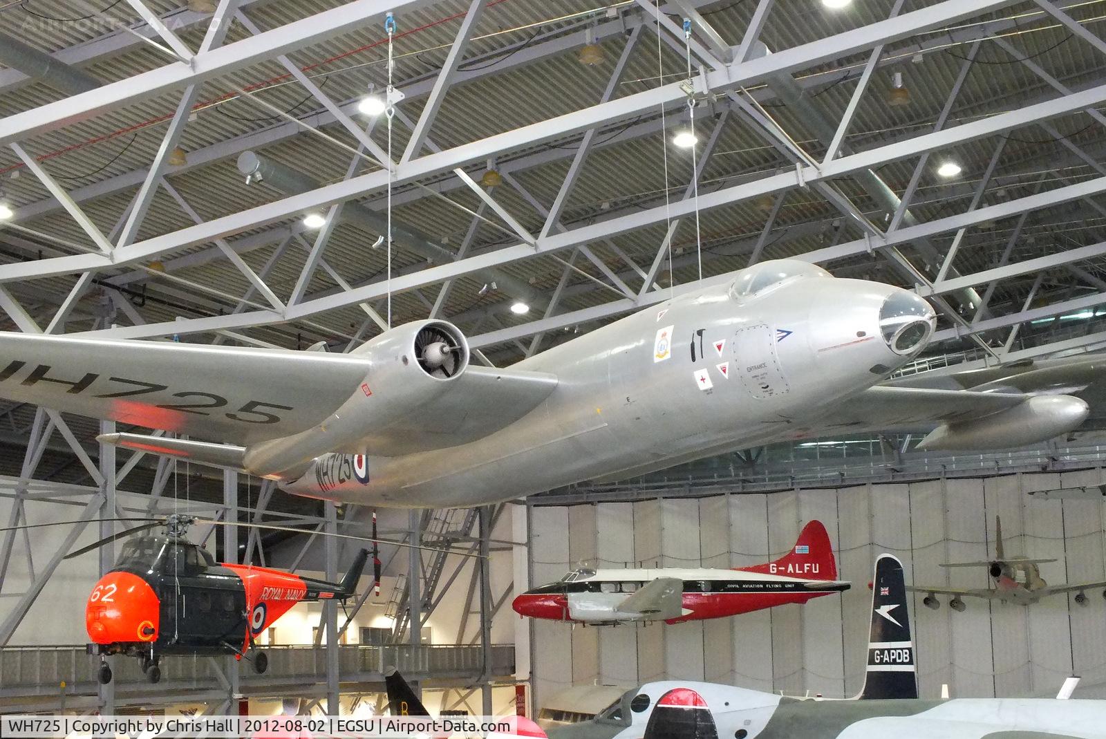 WH725, 1953 English Electric Canberra B.2 C/N EEP71206, Suspended from the ceiling in the AirSpace hanger. served with 50 Sqn at RAF Binbrook later moving to RAF Upwood