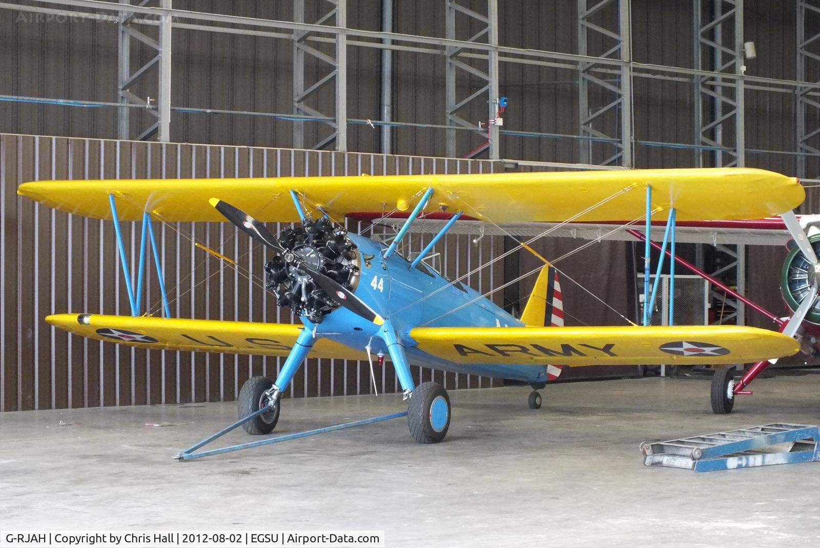 G-RJAH, 1942 Boeing A75N1 C/N 75-4041, in USAAC colours and wearing the serial 44