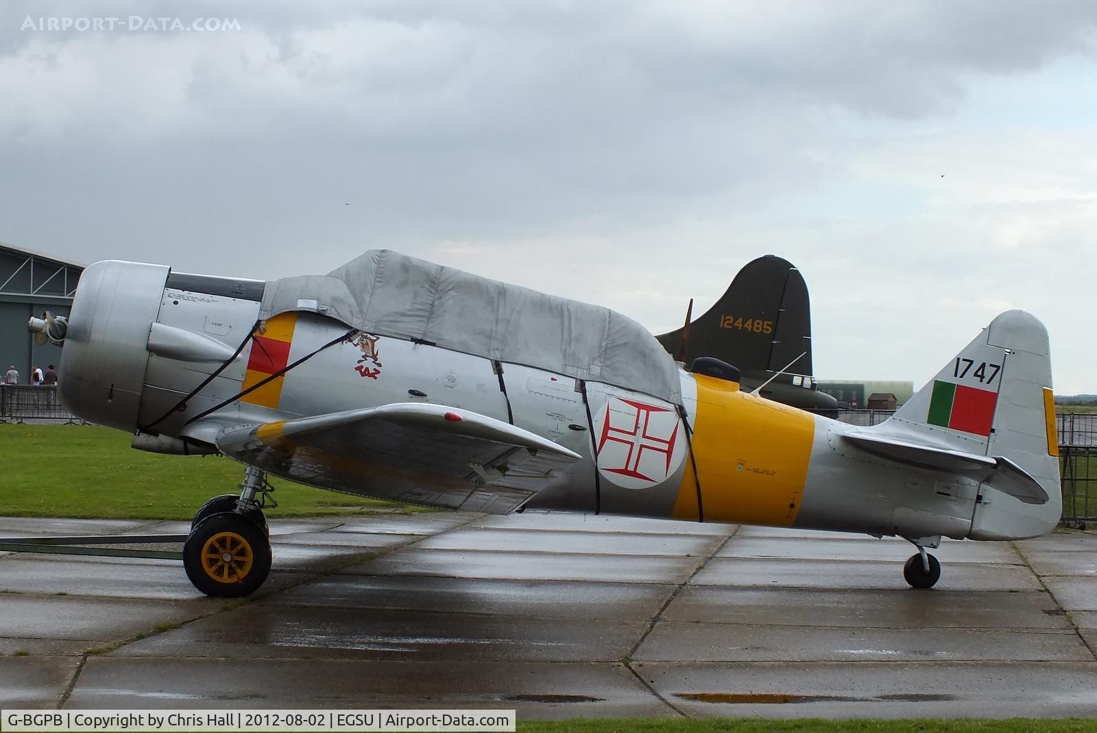 G-BGPB, 1953 Canadian Car & Foundry T-6 Harvard Mk.4 C/N CCF4-538, This aircraft was previously registered as 1747 (Portuguese Air Force), BF+050 (West German Air Force), AA+050 (West German Air Force) and 53-4619 (USAF)