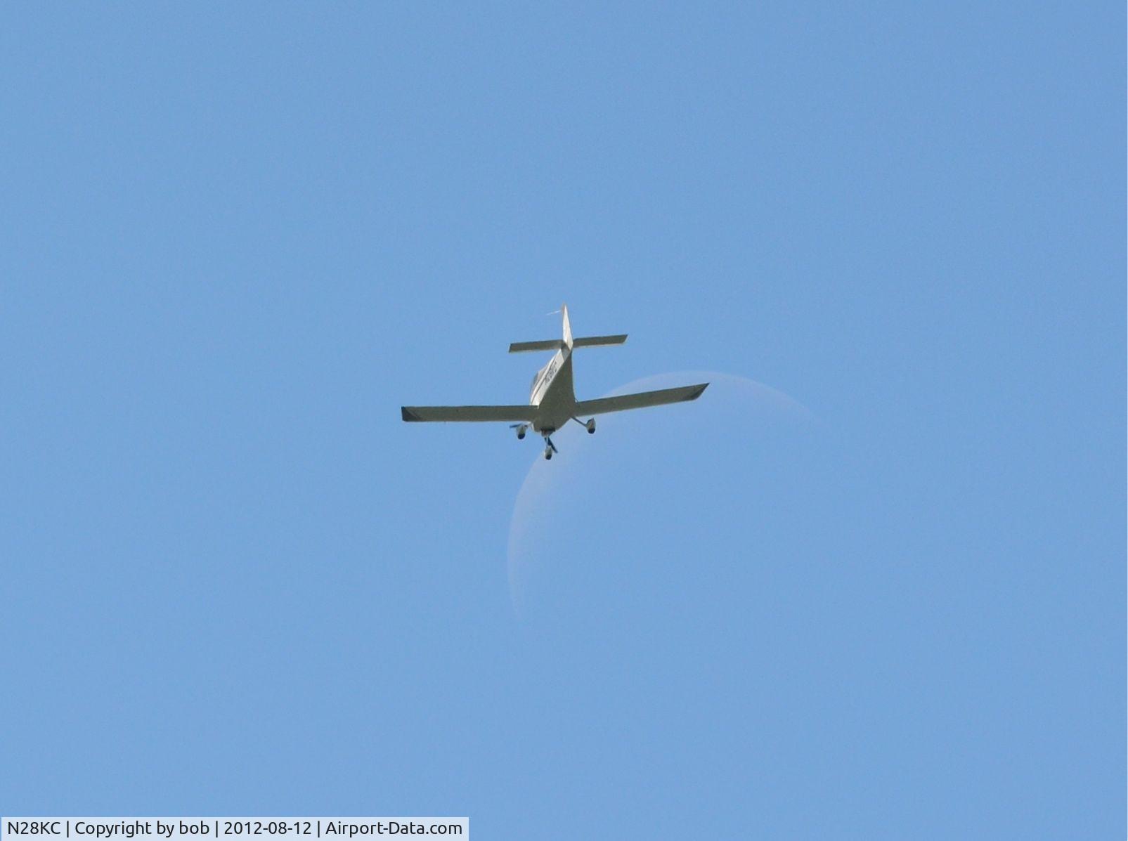 N28KC, Vans RV-10 C/N 40488, Flew over my house in Swanton, VT on Sunday August 12, 2012.