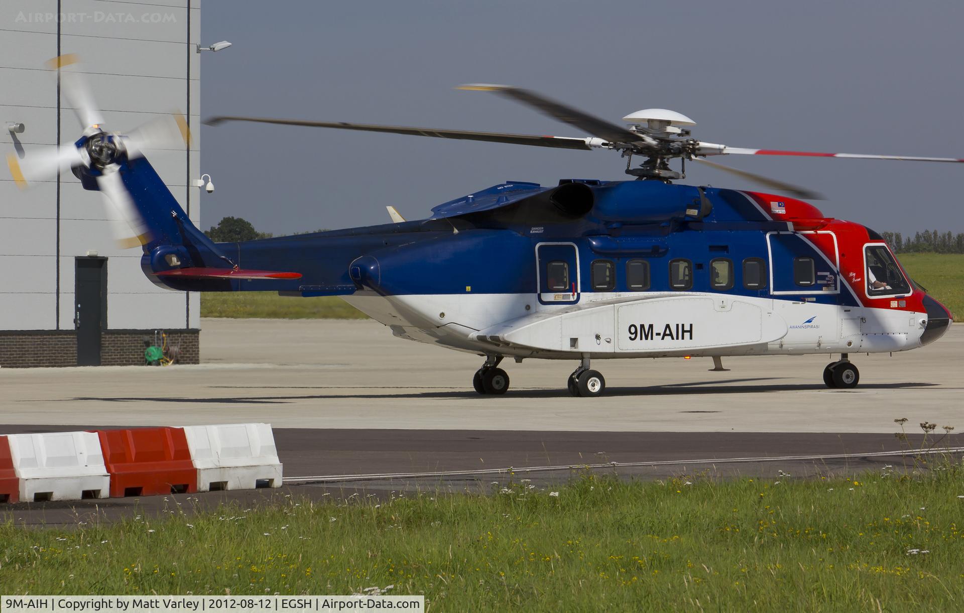 9M-AIH, 2005 Sikorsky S-92A C/N 920024, Departing SaxonAir.