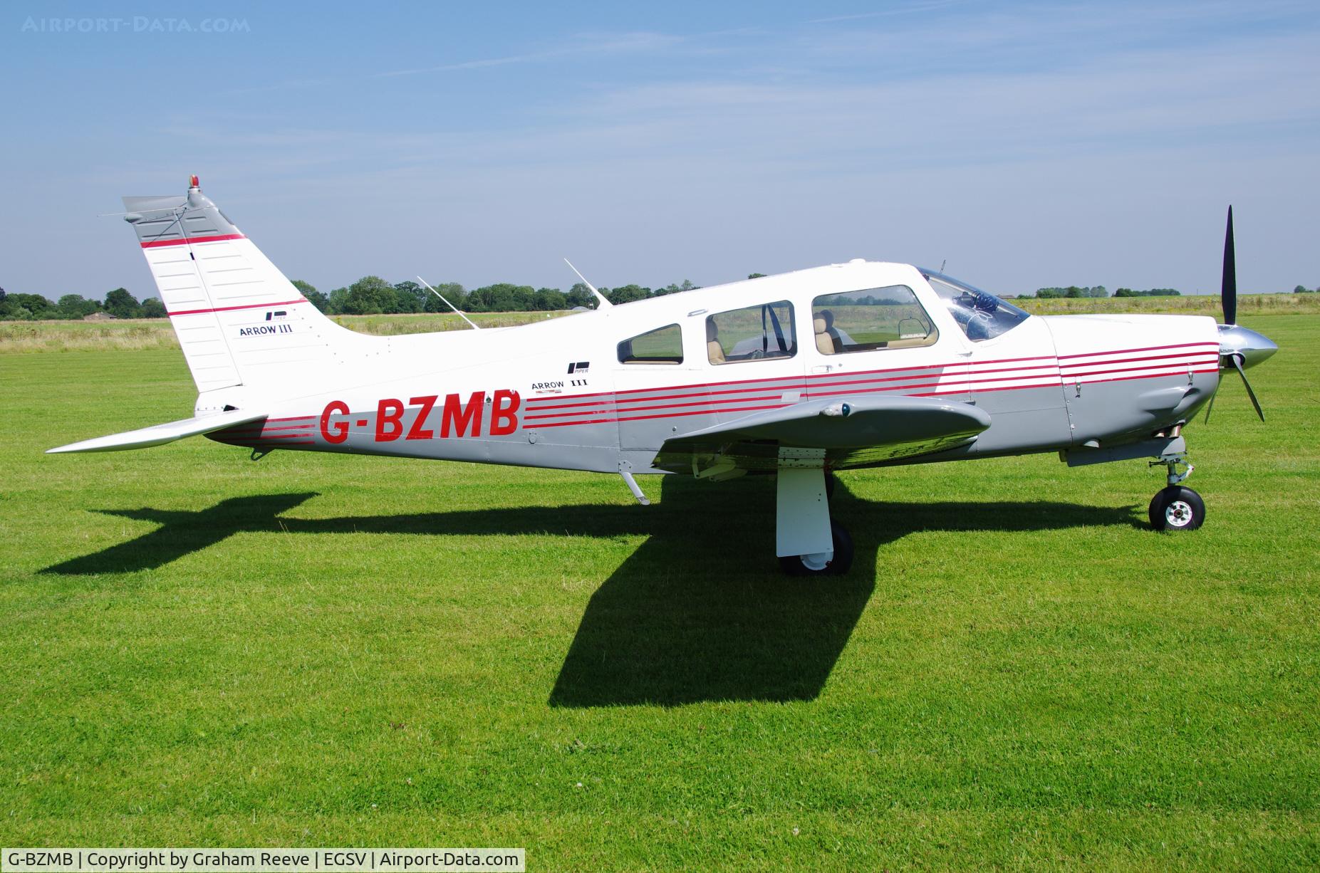 G-BZMB, 1978 Piper PA-28R-201 Cherokee Arrow III C/N 28R-7837144, Parked in the sun.