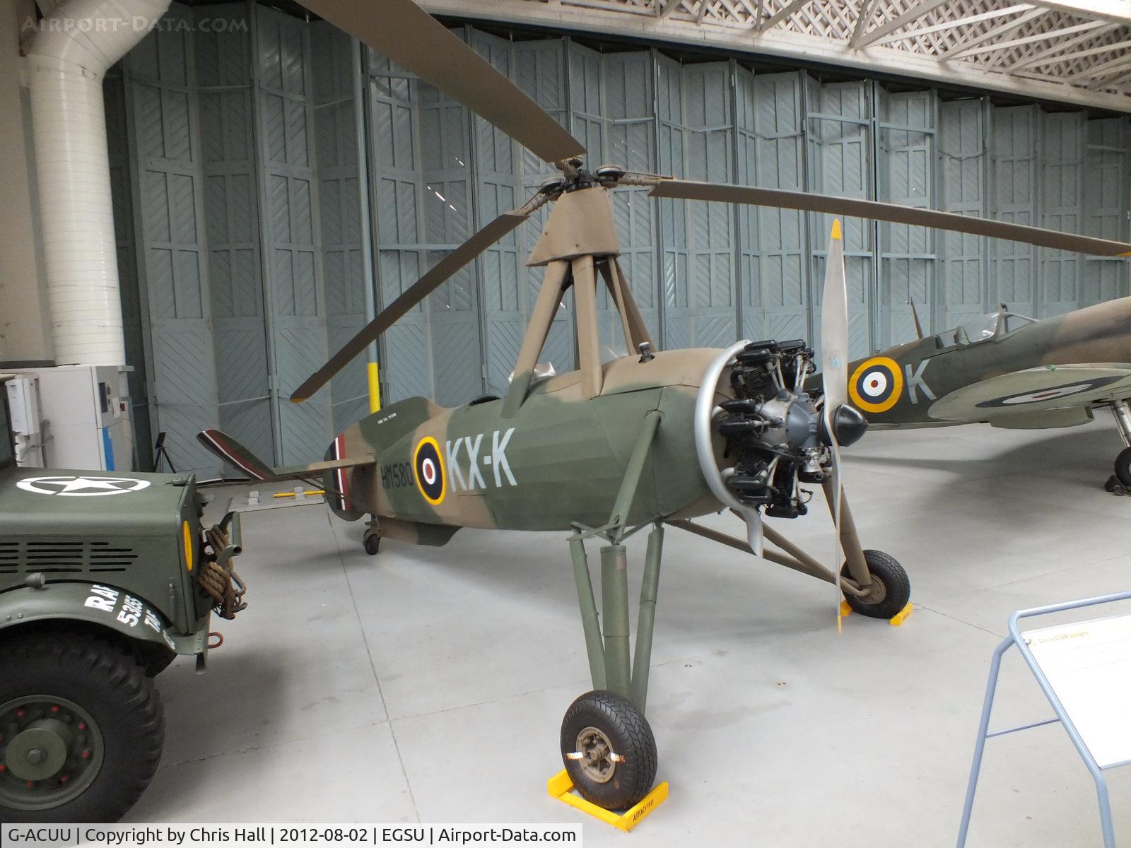 G-ACUU, 1934 Avro 671 Rota I (Cierva C-30A) C/N 726, Built in 1934, this was originally registered as G-ACUU. Upon the outbreak of World War 2, over a dozen civil C.30As were impressed for military service with the RAF. This example served with the Royal Air Force as HM580.