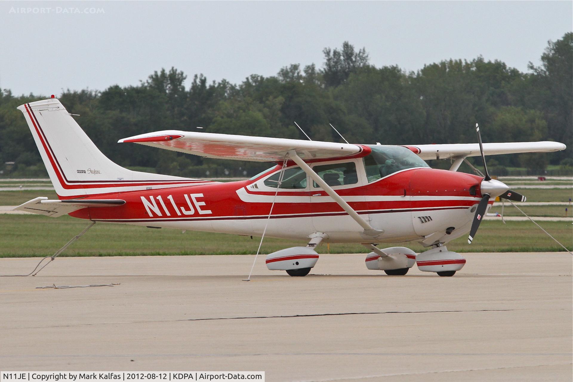 N11JE, 1974 Cessna 182P Skylane C/N 18263240, Cessna 182P Skylane, N11JE on the ramp at DuPage after arriving from Middletown, Ohio/KMWO.