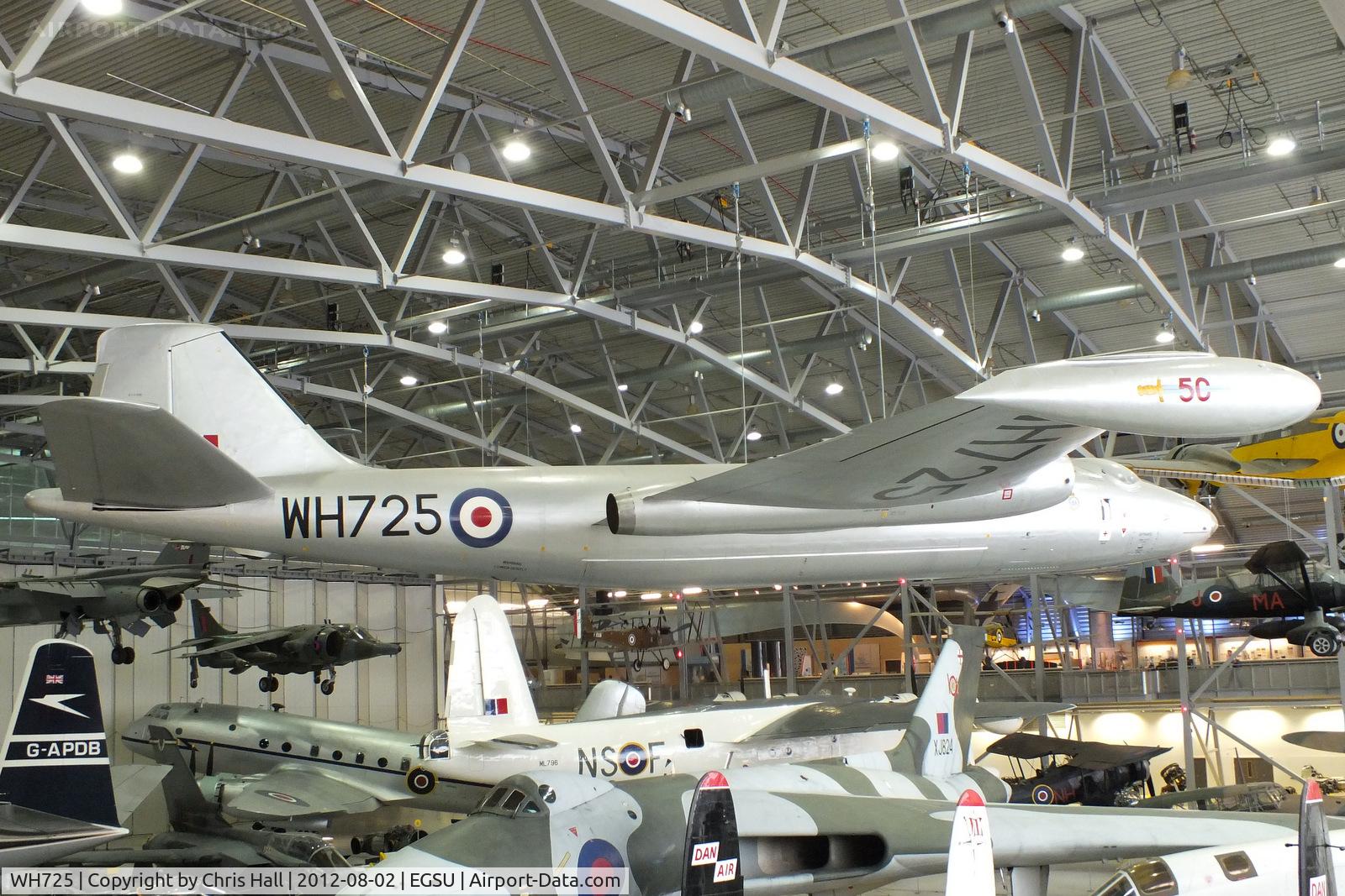 WH725, 1953 English Electric Canberra B.2 C/N EEP71206, Suspended from the ceiling in the AirSpace hanger. served with 50 Sqn at RAF Binbrook later moving to RAF Upwood