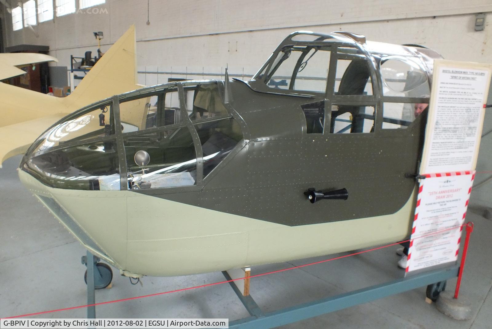 G-BPIV, 1943 Bristol 149 Bolingbroke Mk.IVT C/N 10201, The original Mk IV nose off G-BPIV. after a landing accident in 2003 It was decided to return the aircraft to the air as a Mk I Blenheim. The MK1 has a snub nosed look compared to the latter MKIV models.