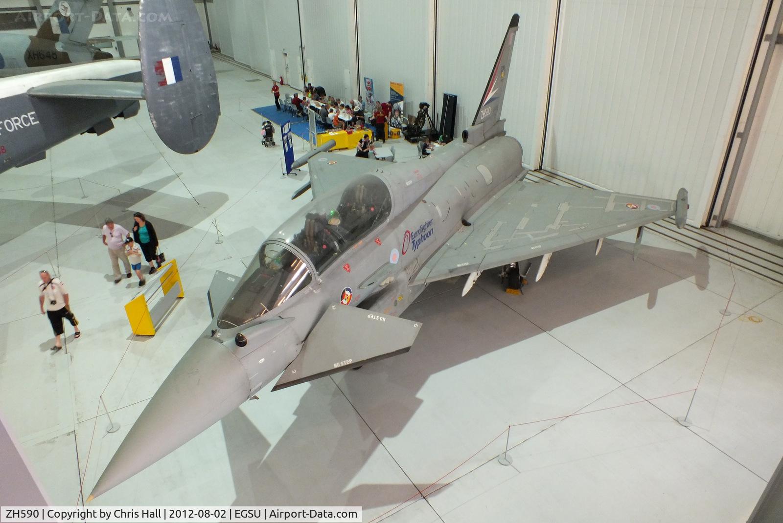 ZH590, 1997 Eurofighter EF-2000 Typhoon T1 C/N DA4, 4th development aircraft which made its maiden flight from Warton on March 14th 1997, On display in the AirSpace hangar at Duxford