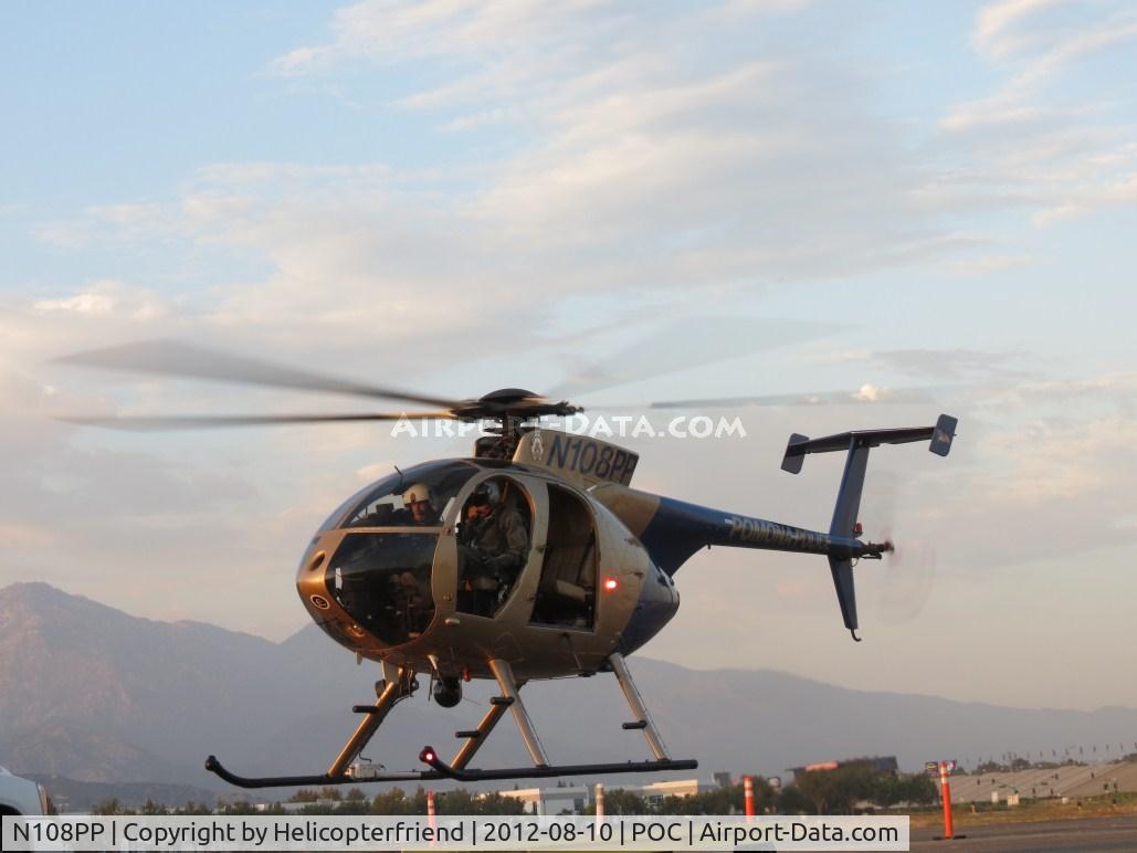 N108PP, 2008 MD Helicopters 369E C/N 0578E, Lifting off from the tote trailer