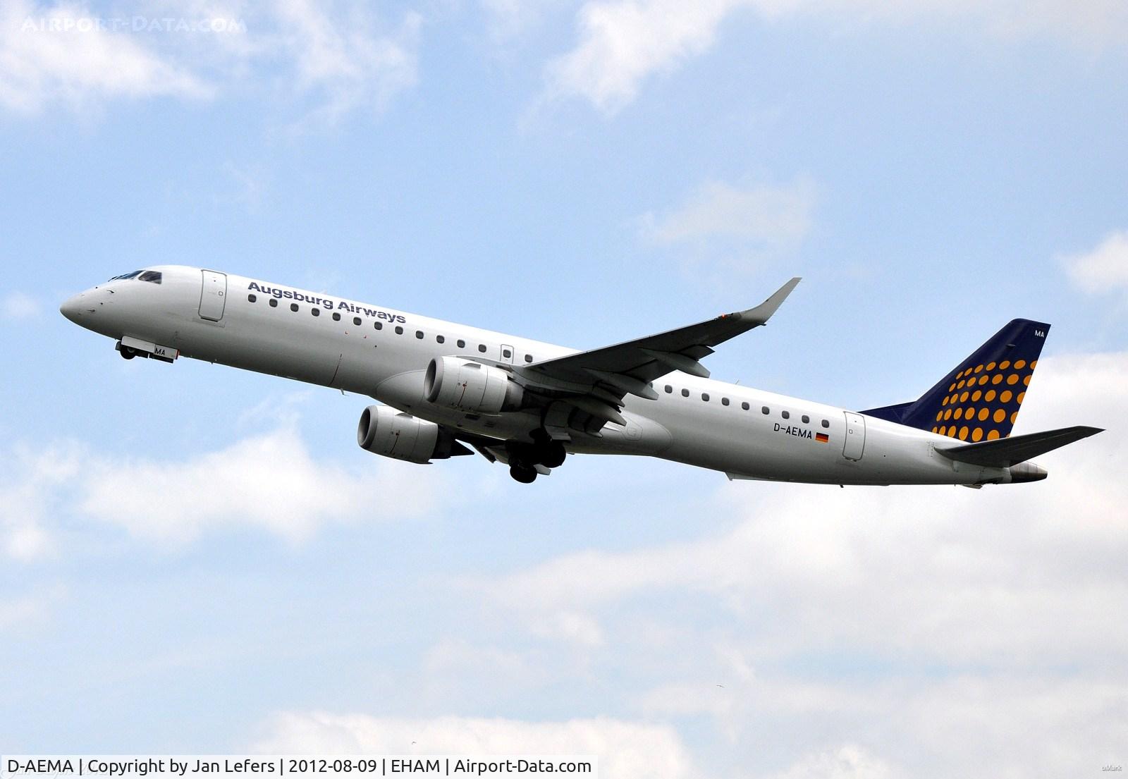 D-AEMA, 2009 Embraer 195LR (ERJ-190-200LR) C/N 19000290, Augsburg Airways