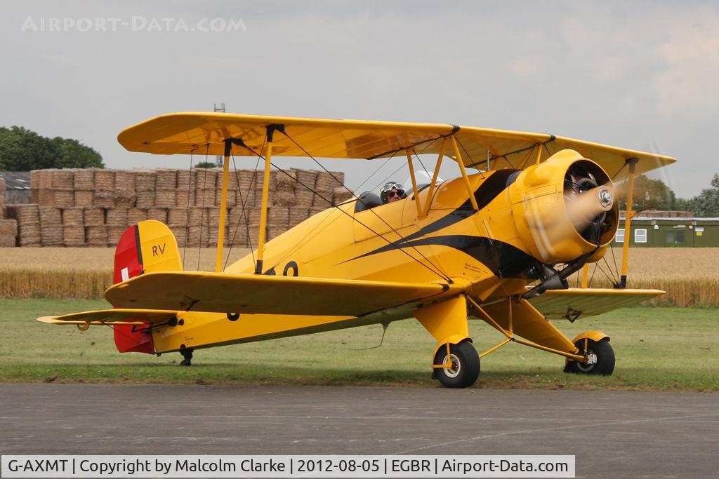 G-AXMT, 1938 Bucker Bu-133C Jungmeister C/N 46, Doflug Bu-133C Jungmeister at The Real Aeroplane Company's Summer Madness Fly-In, Breighton Airfield, August 2012.
