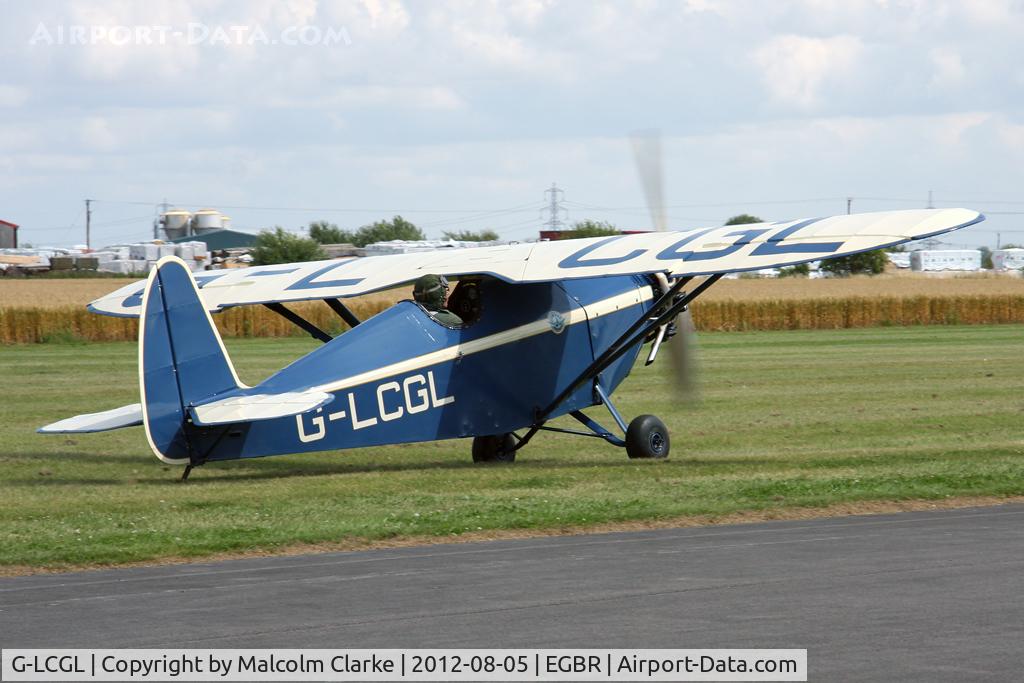 G-LCGL, 1993 Comper CLA7 Swift Replica C/N PFA 103-11089, Comper CLA7 Swift (Replica) at The Real Aeroplane Club's Summer Madness Fly-In, Breighton Airfield, August 2012.
