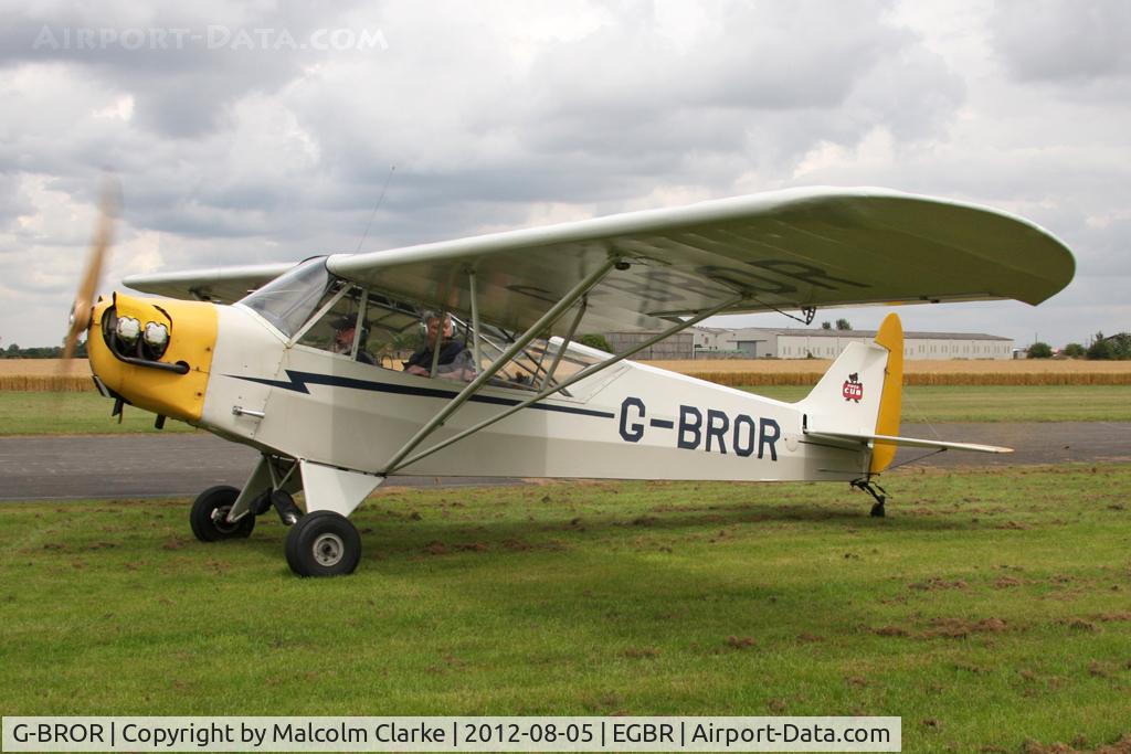 G-BROR, 1943 Piper L-4H Grasshopper (J3C-65D) C/N 10885, Piper L-4H Grasshopper at The Real Aeroplane Club's Summer Madness Fly-In, Breighton Airfield, August 2012.