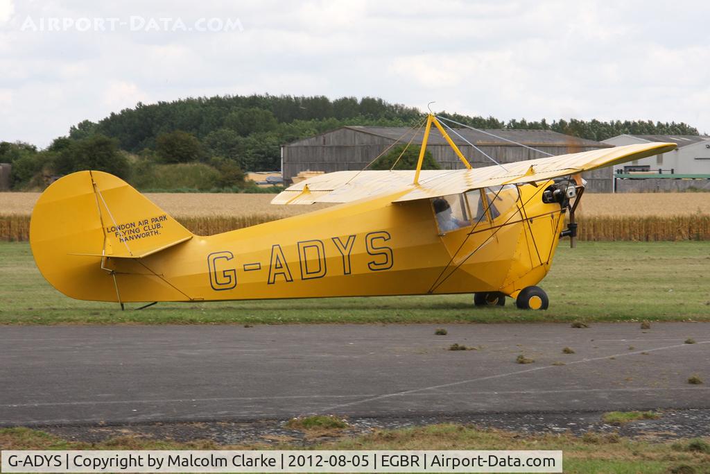 G-ADYS, 1935 Aeronca C-3 C/N A-600, Aeronca C3 at The Real Aeroplane Company's Summer Madness Fly-In, Breighton Airfield, August 2012.