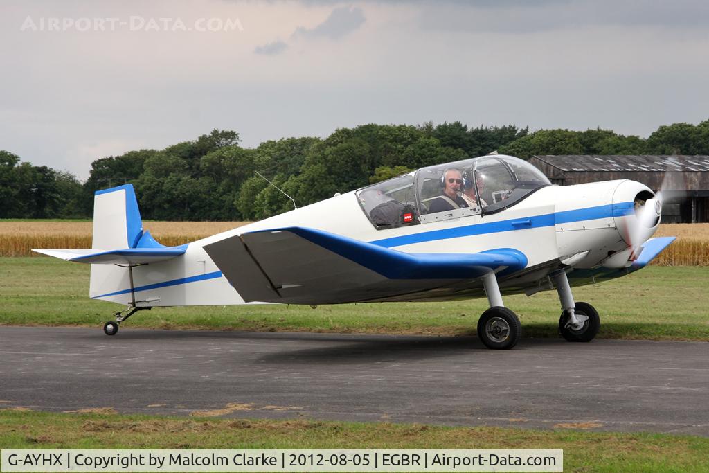 G-AYHX, 1958 SAN Jodel D-117A C/N 903, Jodel D-117A at The Real Aeroplane Club's Summer Madness Fly-In, Breighton Airfield, August 2012.