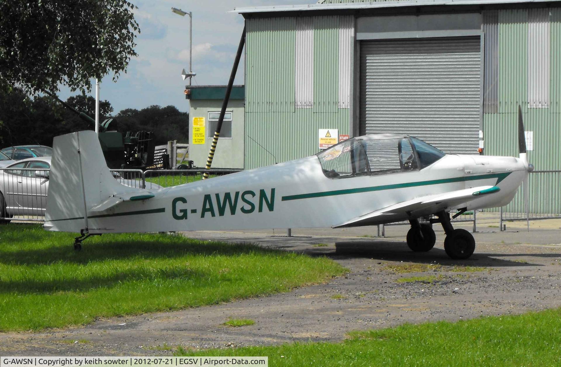G-AWSN, 1968 Rollason Druine D-62B Condor C/N RAE/632, parked up for an overnight stay