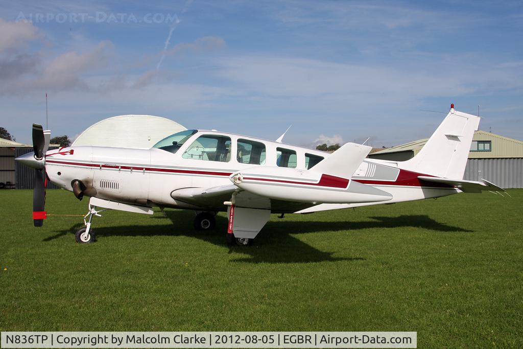 N836TP, 1984 Beech A36 Bonanza 36 C/N E=2124, Beech A36 Bonanza at Fishburn Airfield, UK October 2010.