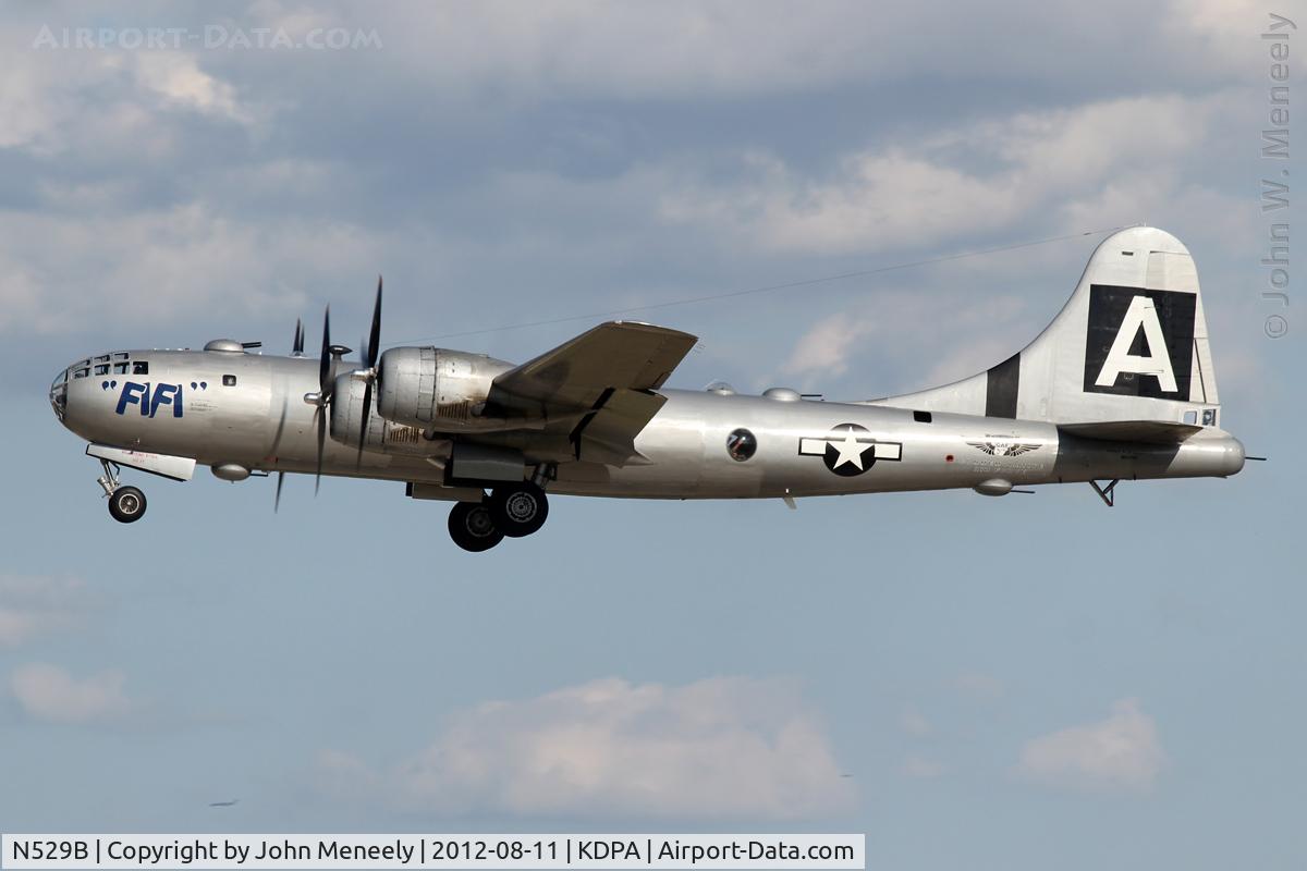 N529B, 1944 Boeing B-29A-60-BN Superfortress C/N 11547, Fifi seen just after take-off... tucking the gear away!