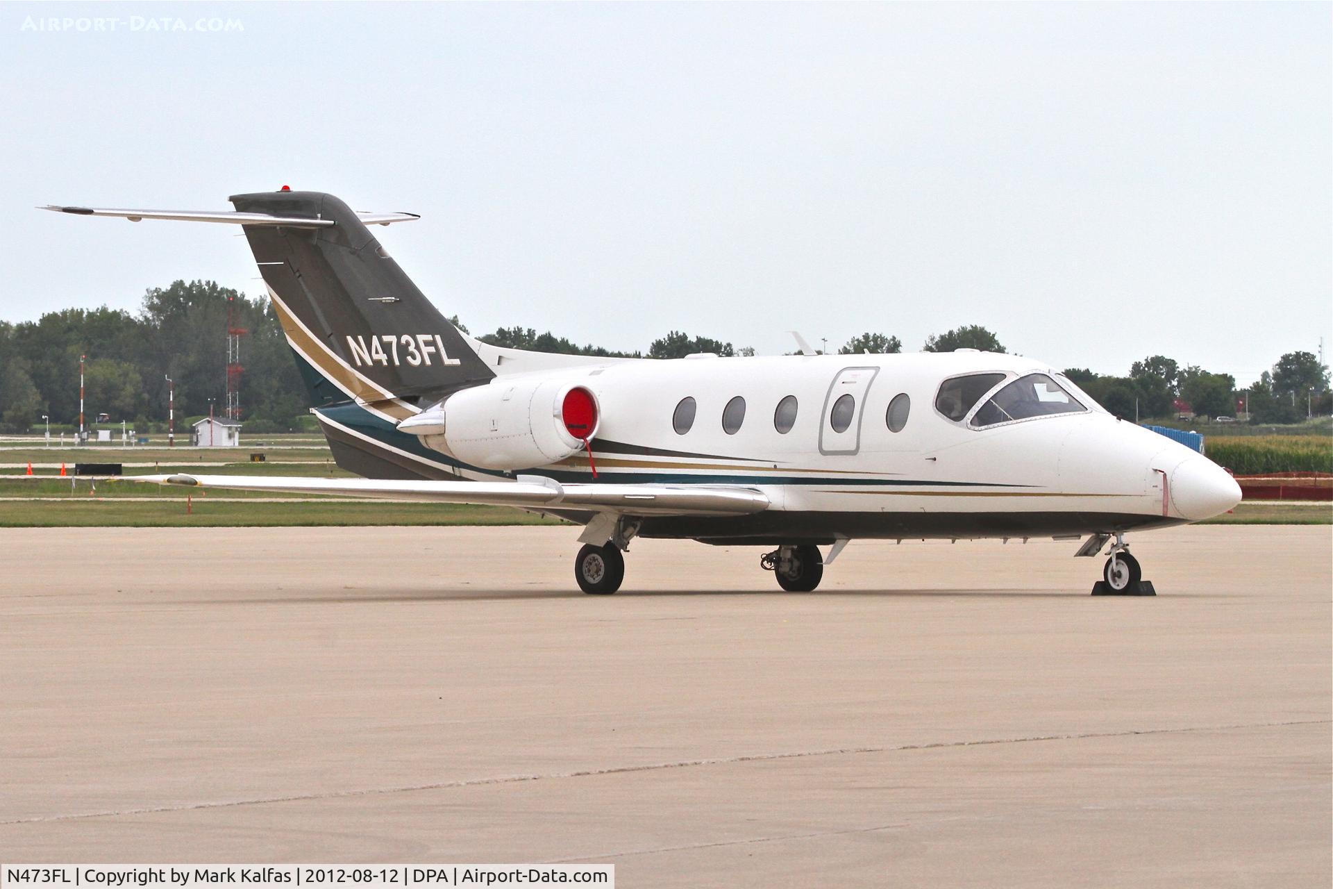 N473FL, 2004 Raytheon Beechjet 400A/Nextant N400XT C/N RK-397, Raytheon 400A, Flight Options operating as OPT473 on the ramp at DuPage after arriving from Eppley Airfield/KOMA.