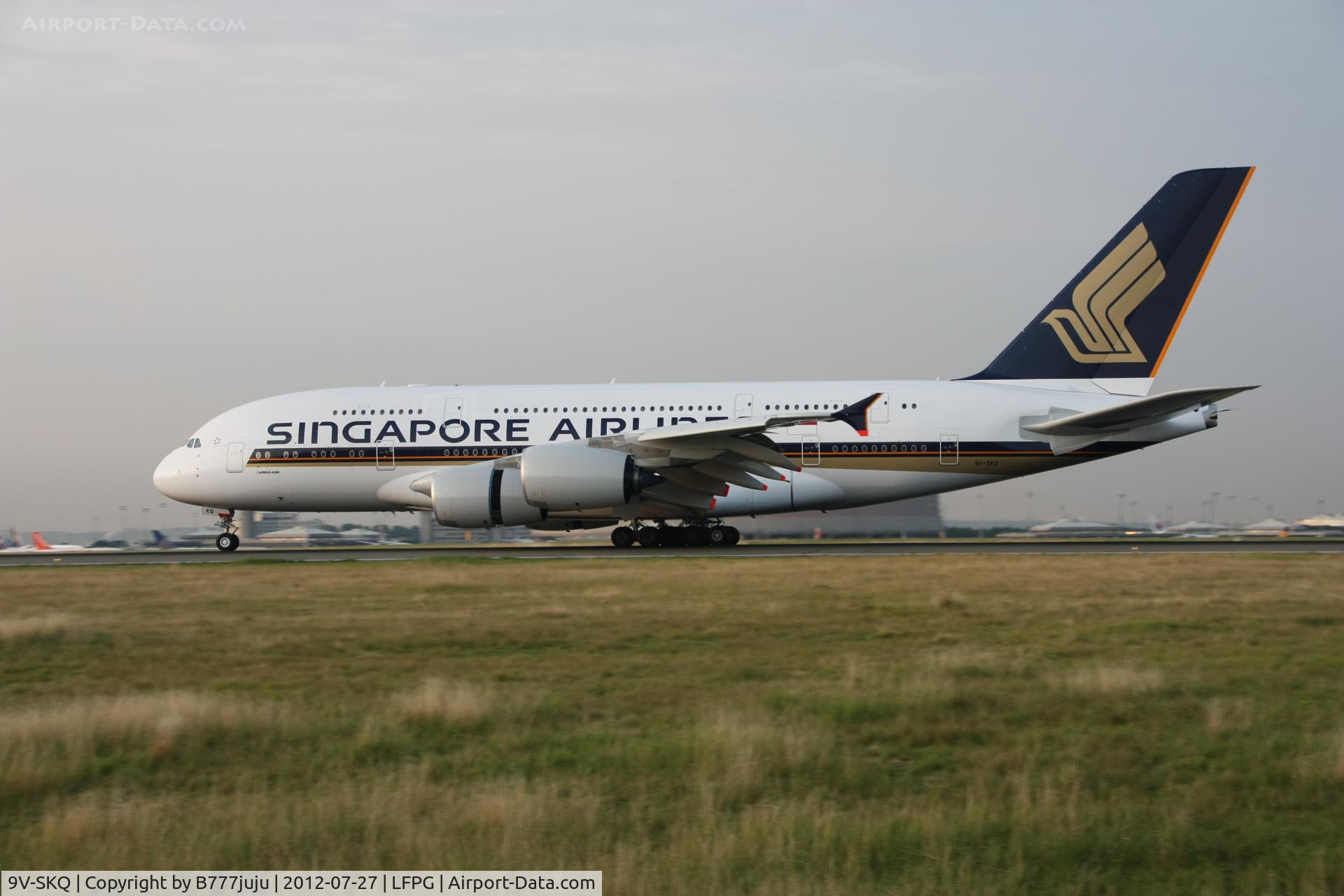 9V-SKQ, 2011 Airbus A380-841 C/N 079, on transit at CDG