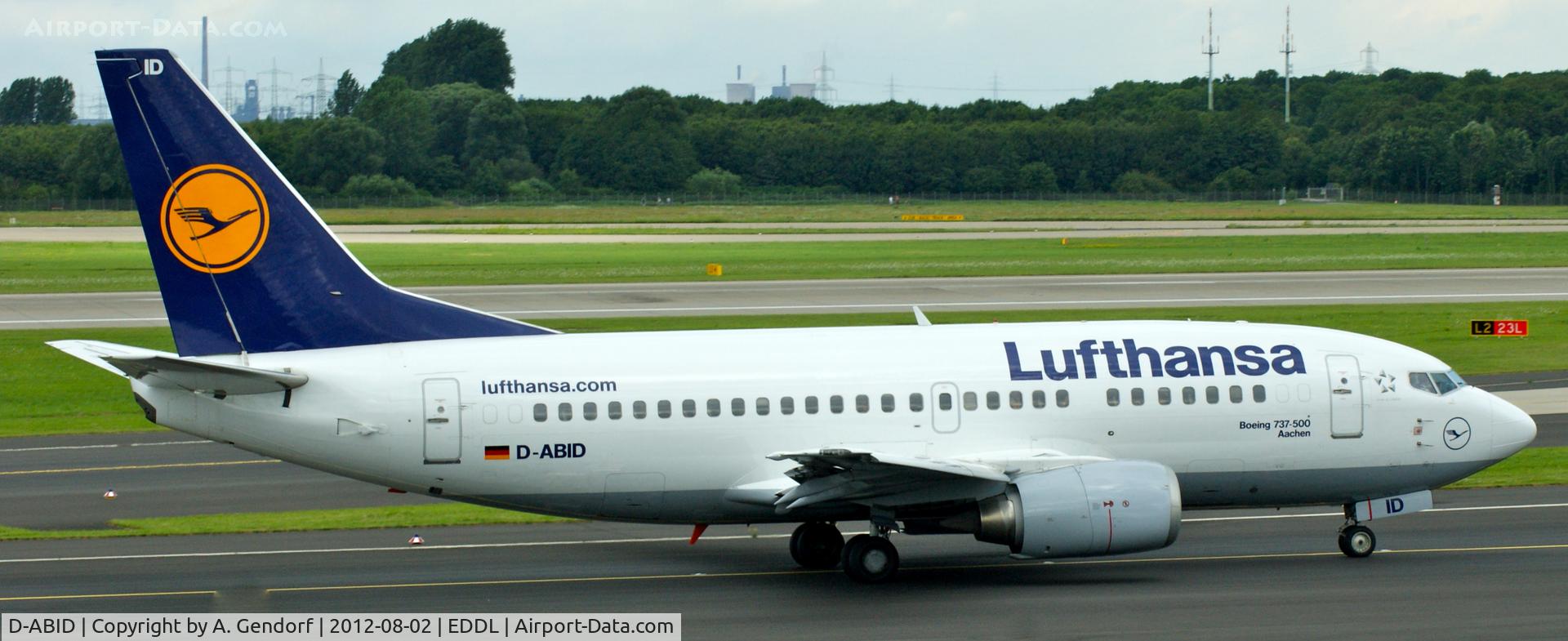 D-ABID, 1990 Boeing 737-530 C/N 24818, Lufthansa, on taxiway M at Düsseldorf Int´l (EDDL)