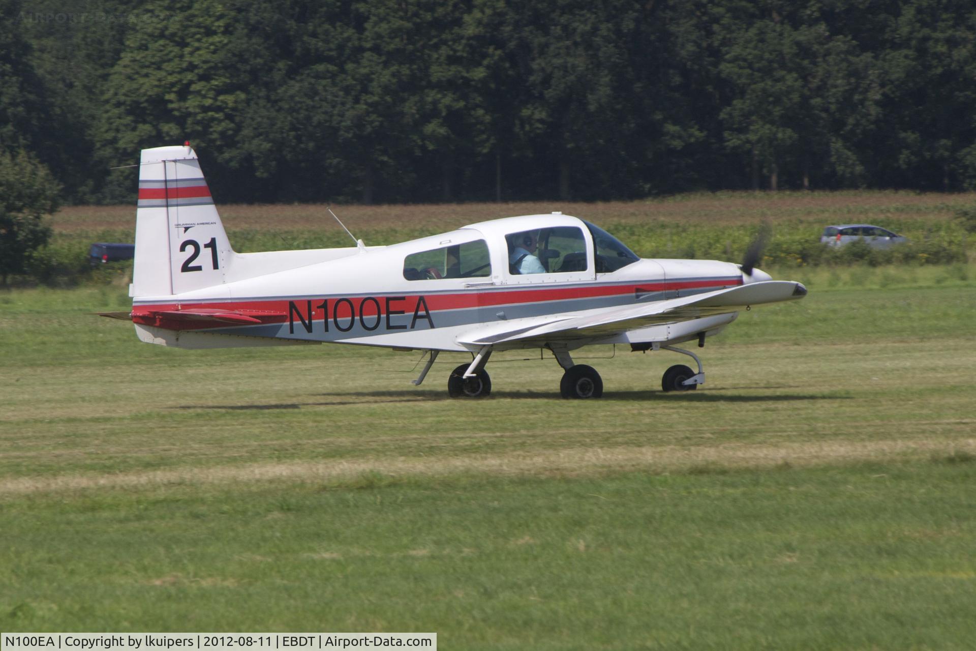 N100EA, 1974 Grumman American AA-5 Traveler C/N AA5-0613, ready for departure from the 2012 Oldtimer Fly-in at Schaffen Diest