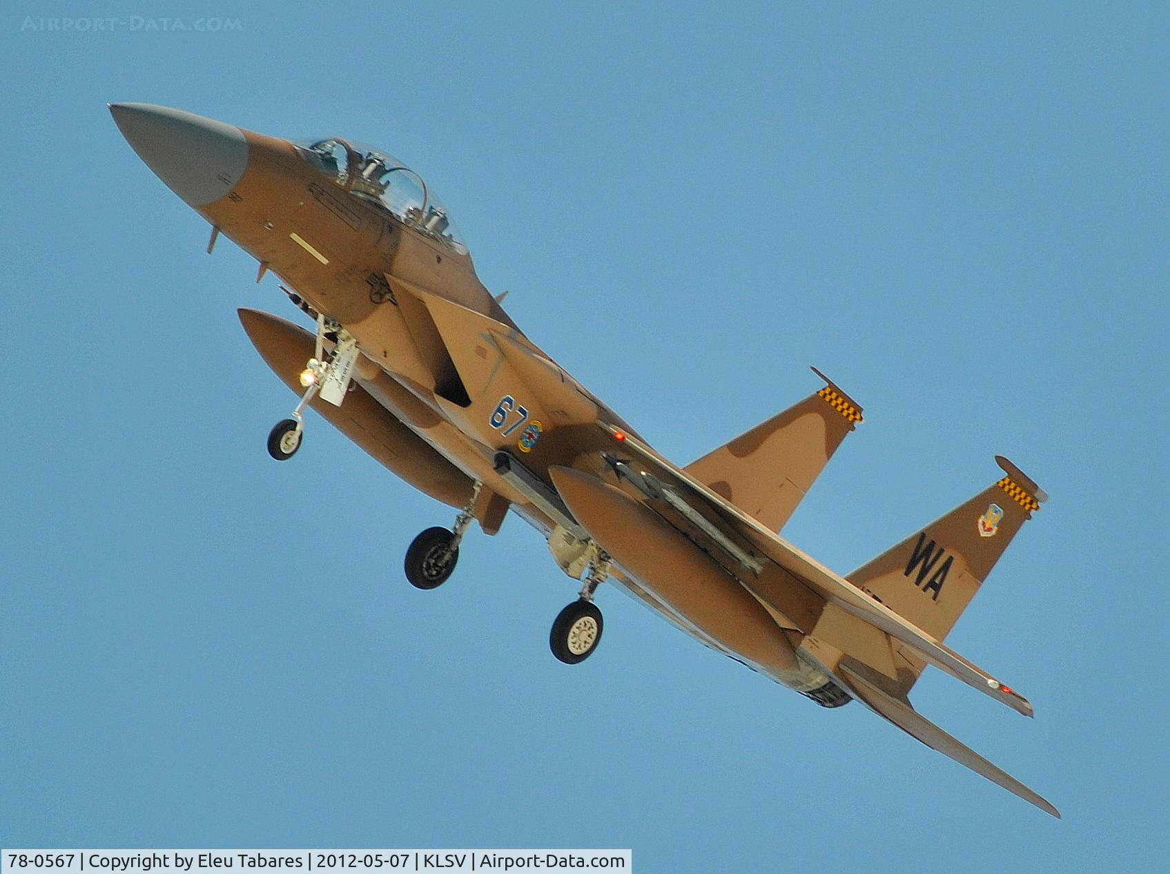 78-0567, McDonnell Douglas F-15D Eagle C/N 0489/D007, Taken over Nellis Air Force Base, Nevada.