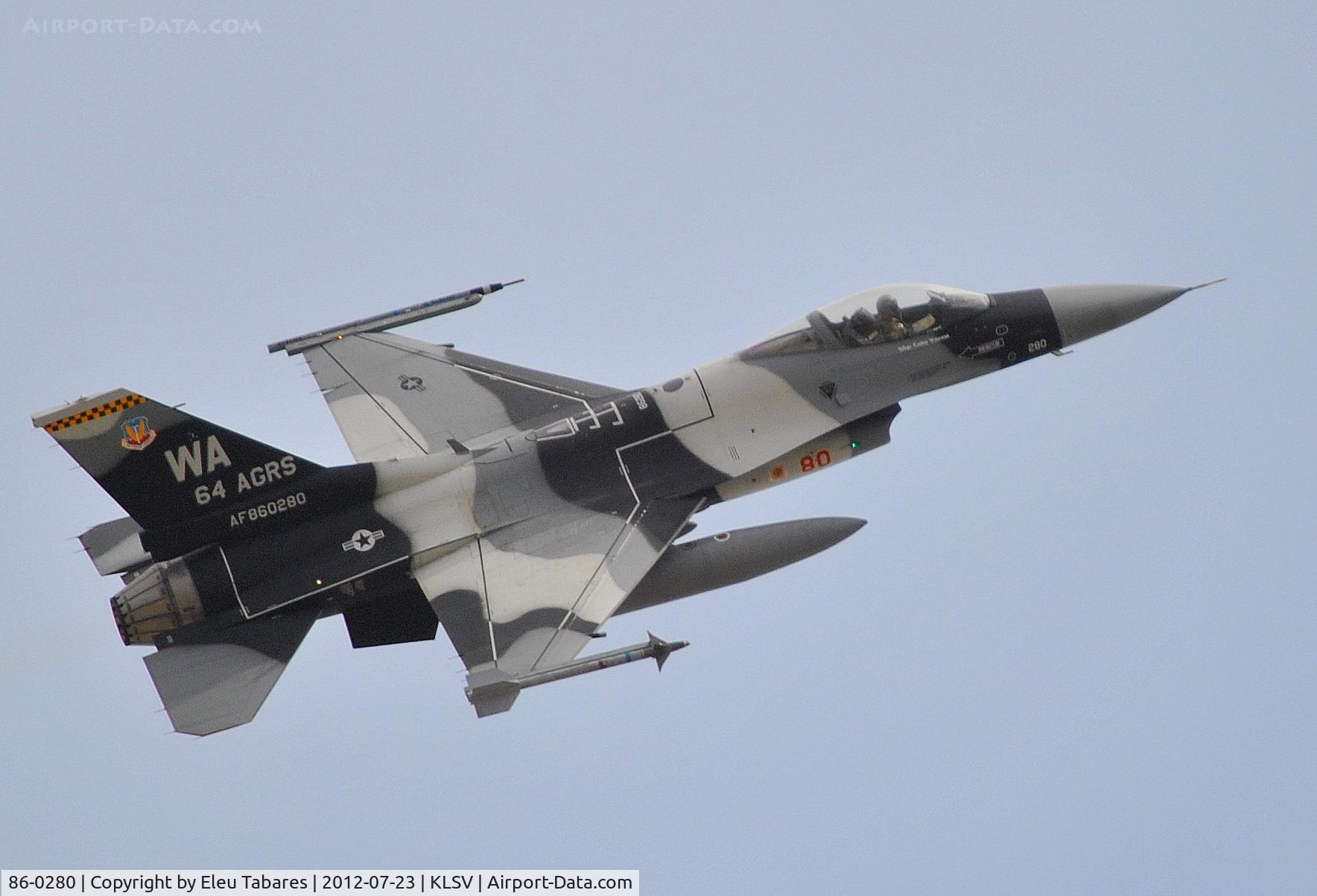 86-0280, 1986 General Dynamics F-16C Fighting Falcon C/N 5C-386, Taken during Red Flag Exercise over Nellis Air Force Base, Nevada.