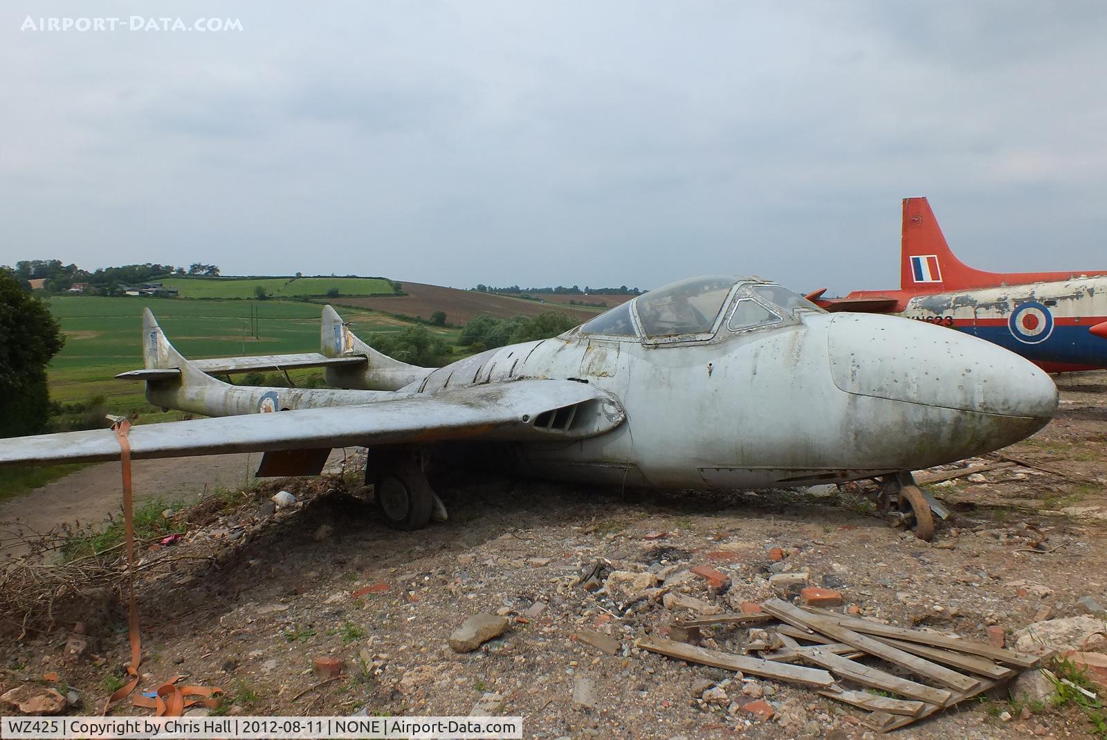 WZ425, 1952 De Havilland DH-115 Vampire T.11 C/N 15019, part of a private collection on a farm in Pershore, Worcestershire